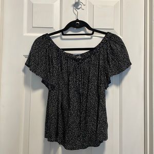 Black/ white off the shoulder top EXPRESS
